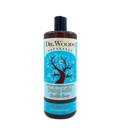 Dr. Woods Unscented Body Wash Baby Mild Liquid Castile Soap, 32 Ounce