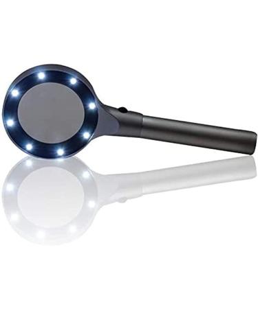Lightweight Magnifying Glass 5X High-Definition Handheld Zinc Alloy All-Metal Optical Glass Magnifier with 8Led Lights for Lighting Reading Books Lofty Ambition - Buy Online on GoSupps.com