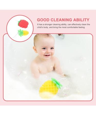 EXCEART 2pcs Kids Fruit Bath Sponges Pineapple Shaped Exfoliating Sponge for Baby Toddler Kids Bathing - Buy Online on GoSupps.com