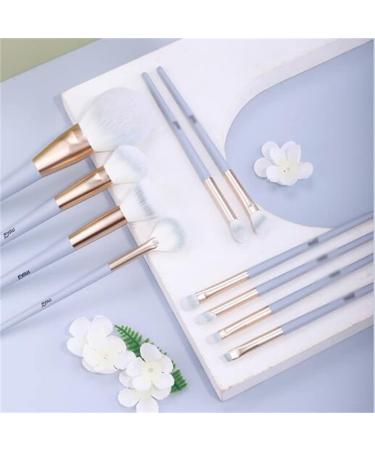 10 Silk Blue Makeup Brush Set | Beginner Beauty Tools | Loose Powder & Eye Shadow Brushes - Buy Online on GoSupps.com