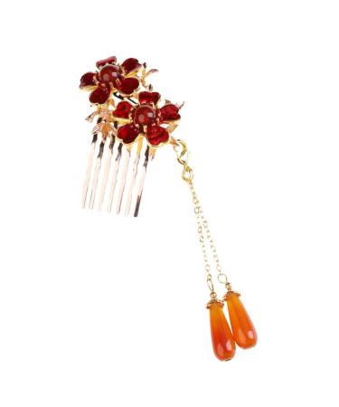Ipetboom 1pc Hair Comb Women Hair Accessories Wedding Hair Clip Hair Jewels for Women Hair Retro Insert Comb Japanese Decor Agate Wedding Hair Decor Combs Pearl China Miss Copper