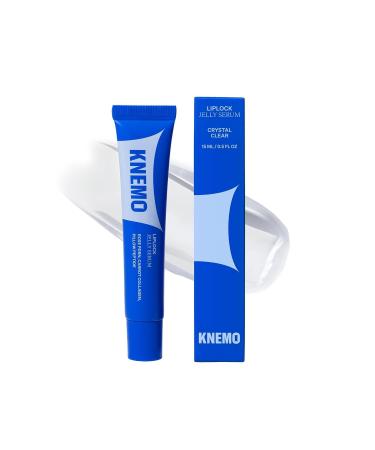KNEMO LipLock Jelly Serum for Dry Lips Long-Lasting Hydrating Plumping Glossy Mask with Rose PDRN Carrot Collagen Pillow Peptide Moisturizing Tinted Lip Balm. (Crystal Clear)