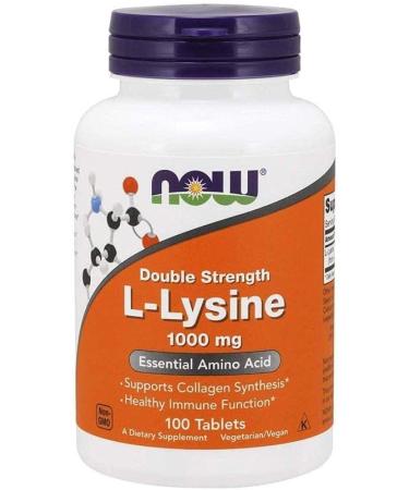 Now Foods L-Lysine 1000 mg Double Strength - 100 Tabs 4 Pack - Buy Online on GoSupps.com