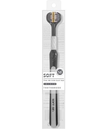 Buy Ergonomic Black Toothbrush with Soft Bristles | Non-Slip Design | 3-Sided Sensory for Sensitive Gums - Shop Internationally - Buy Online on GoSupps.com