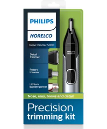 Philips Norelco Nose Trimmer 5000 NT5600/42 - Black/Silver for Nose, Ears, Eyebrows - Buy Online on GoSupps.com