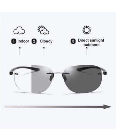 Stylish Rimless Blue Light Blocking Reading Glasses For Men Photochromic Sunglasses Anti Glare Computer Readers(Grandeur:1.0x) - Buy Online on GoSupps.com