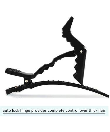 10x Crocodile Hair Clips - Professional Styling Barrettes for Thick Hair with Nonslip Grip - Salon Quality - Black - Buy Online on GoSupps.com