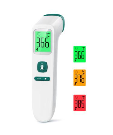 Fieberhermometer contactless stirthermometer digital infrared thermometer for babies and adults with immediate exact measured values fever alarm LCD display and 35 memory call (green) - Buy Online on GoSupps.com