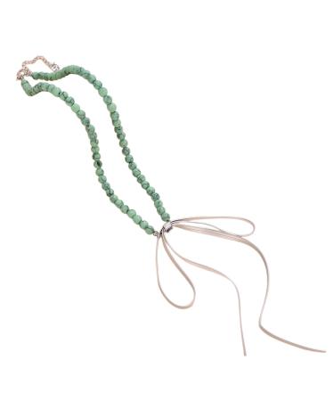 Oralgos Elegant vintage necklace with loop trailer fashionable turquoise simple collar collarbone chain party jewelry turquoise