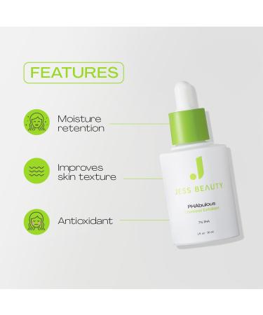 JESS BEAUTY PHAbulous Chemical Exfoliant | Sensitive Skin Care Hydration & Antioxidant Protection | 1 fl oz - International Shipping Available - Buy Online on GoSupps.com