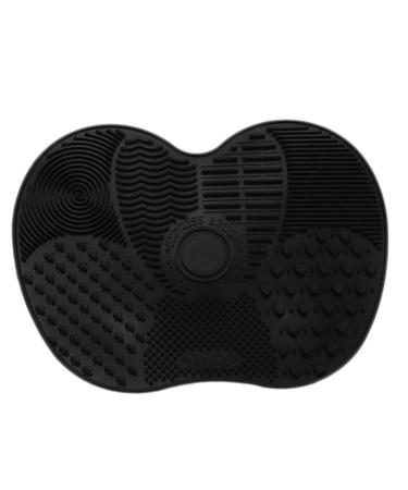 Ogquaton cosmetic brush cleaning mat silicone brush cleaner make-up brush cleaning mat portable cosmetic brush cleaning pad for women black creative and useful