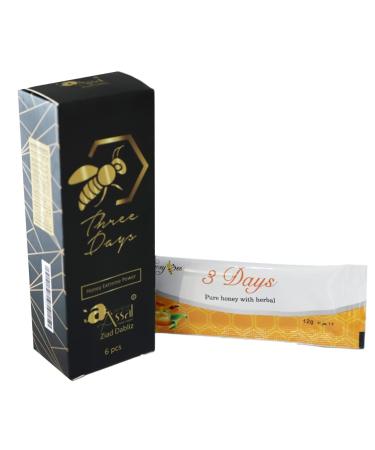 Khan El Assal Organic Honey for Men - 3 Days Supply | Natural Jelly Bee Pollen & Mixed Herbals | Pack of 6 Sachets - Buy Online on GoSupps.com