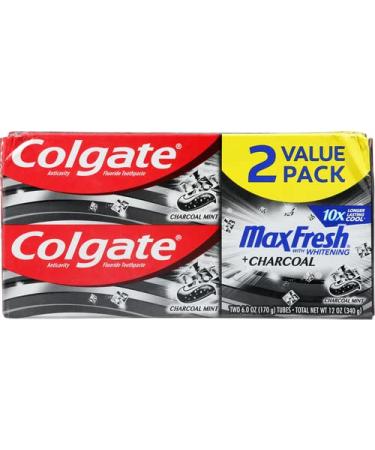 Colgate Max Fresh Toothpaste + Charcoal Charcoal Mint (6 Ounce Pack of 2) - Buy Online on GoSupps.com