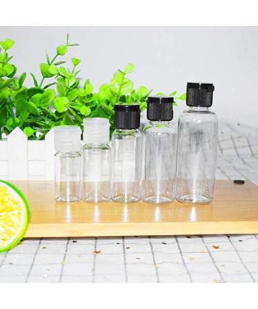 12 x 10ml Empty Plastic Bottles with Flip-Top Lid - Ideal for Softener Water Shower Gel & Emulsion - Black Lid - Buy Online on GoSupps.com