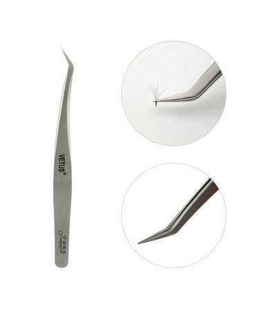 VETUS Eyelash Extension Tweezers Set - Dolphin-shaped Curved Tip, Professional Volume & Classic Tweezers with Leather Sheath (Jinyujia & Haitunjia) - 2 Pcs - Buy Online on GoSupps.com