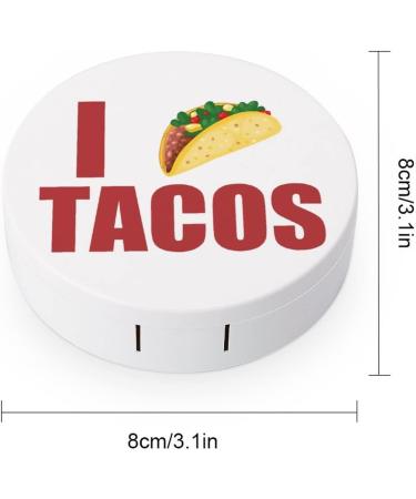 I Love Tacos Round Case For Contact Lens Kit Storage Box with Mirror Printed - Buy Online on GoSupps.com