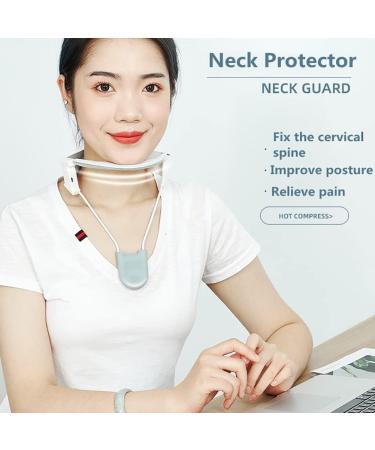 Neck Support Brace with Heating Function - Cervical Collar for Forward Head Posture - Adjustable 3-Speed Heating - Large Pink - Buy Online on GoSupps.com