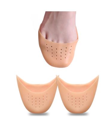 Qtqgoitem 1 Pair Skin Color Breathable Silicone Gel Women Toe Pads Protect Caps Feet Care (Model: c59 86f 27b b3a 491)