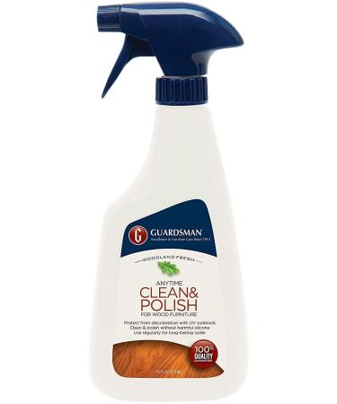 Guardsman 461100 Clean & Polish For Wood Furniture-Silicone Free, UV Protection, Woodland Fresh, 16 Oz, 1 Count