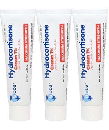 3-Pack Hydrocortisone Maximum Strength Cream 1% - Anti-Itch Relief for Redness, Swelling, Bug Bites, Eczema, Hemorrhoids & More - Buy Online on GoSupps.com