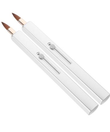 POPETPOP 2pcs Lip Gloss Lipstick - Applicator Makeup Brush - Concealer Brush Women Makeup Tool 11.00X0.90X0.80CM White