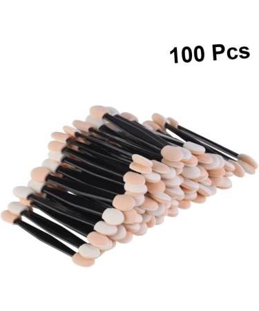 FOYTOKI 100 Pcs Cosmetic Eyeshadow Eyeshadow Brush Eyeshadow Makeup Double Head Eyeshadow Black Size 2 Black - Buy Online on GoSupps.com