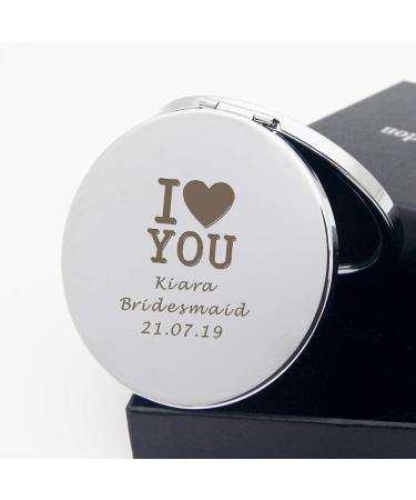 Howson London Personalized Compact Mirror for Girl | Birthday, Valentine's Day, Wedding Anniversary, Mother's Day | Customized Gift for Her, Mum, Bridesmaid, Friend - Hearts - Buy Online on GoSupps.com