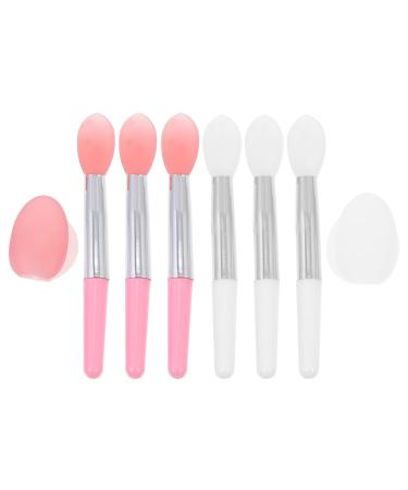 Minkissy Makeup Set 2 Sets Silicone Lip Lipstick Lip Gloss Wands Applicator Lip Masks Sticks Eyeshadow Makeup with Covers for Lips Oil Cosmetic Lip Balm Set
