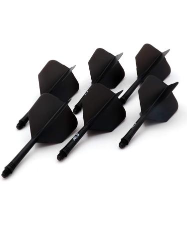 CUESOUL 6pc ROST Integrated Dart Shaft & Flights Set - 28mm Standard Length - All Black - Buy Online on GoSupps.com