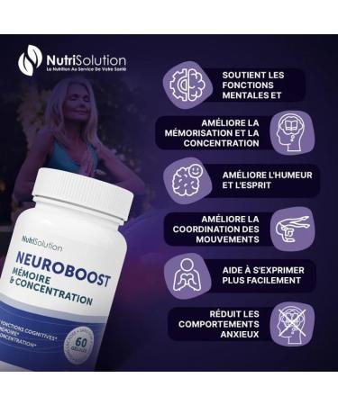 Neuro Boost par Nutrisolution - Boost Cognitif & nergie Vitamines B Ginkgo Biloba Bacopa Acide Alpha Lipo que V g talien Fabriqu en France 60 - Buy Online on GoSupps.com