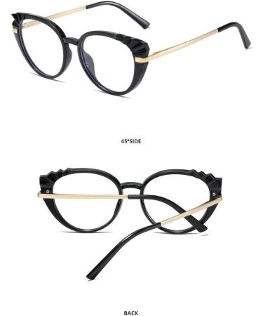 SERONI Metal Temples TR90 Cat Eye Blue Light Blocking Glasses - UV Protection for Men & Women - Stylish Black 62mm Reading Glasses - Buy Online on GoSupps.com