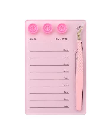 Acrylic Eyelash Extension Pallet Kits Grafting False Eyelash Organizer Extension Pad Lash Tray Magnetic Tweezer Holder - Durable Eyelash Extension Storage Organizer (Pink sets)