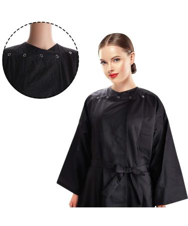 Noverlife Spa Massage Kimono Robe - Water & Chemical Proof Salon Bathrobe for Beauty Treatments - Lightweight Black Gown for Hairdressing & Makeup - Buy Online on GoSupps.com