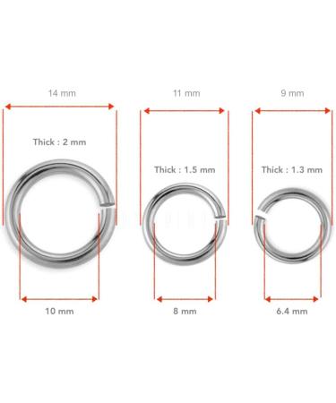 CRAFTMEMORE 8mm Silver Jump Rings - Pack of 100 Split Rings for DIY Jewelry Making - Buy Online on GoSupps.com