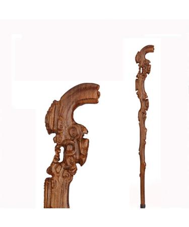 Wooden Walking Stick Solid Cane Solid Wood Mahogany Elderly Root Carved Wooden Cane Suitable for The Elderly and Disabled Selfless dedication