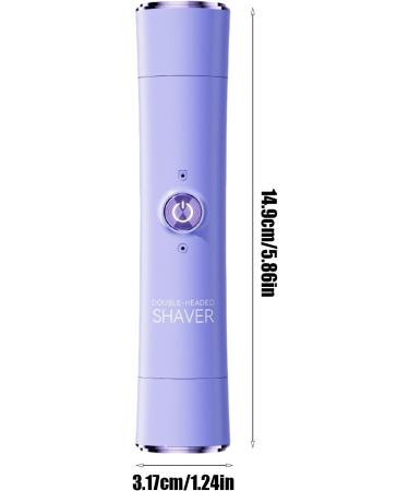 Electric Shavers For WomenBikini Trimmer With Double Head Facial Ear Intimate Zone Leg Eyebrow Hair Removal Device Purple - Buy Online on GoSupps.com