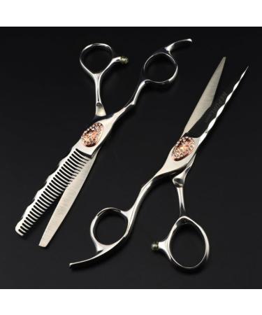 Hair Cutting Scissors Shears 6 Inch Left Hand Salon Hairdressing Scissors Professional Gem Hair Scissors Barber Cutting Thinning Scissors Hair Set