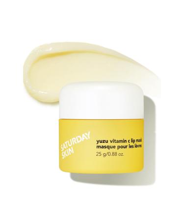 Saturday Skin Yuzu Vitamin C Lip Mask Overnight Lip Sleeping Mask Moisturizing For All Skin Types Softer & Smoother Pout Lip Balm Hydrating Infused with Vitamin B5 Non-Sticky Vegan & Cruelty-Free