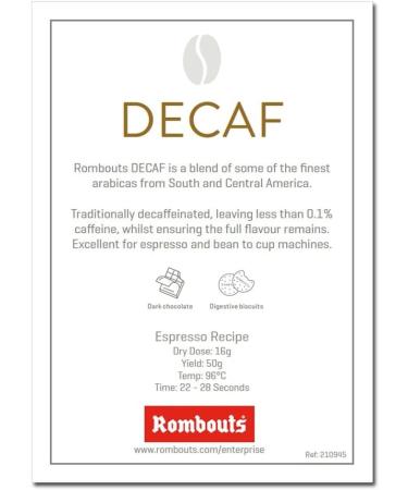 Rombouts Original Blend Decaffeinated Roasted Coffee Beans 1kg - Buy Online on GoSupps.com