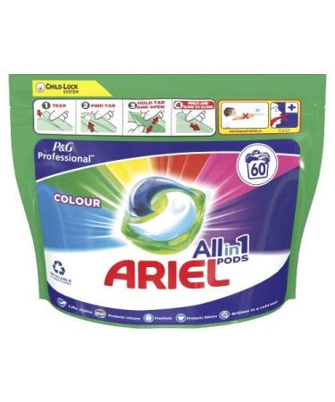 Ariel All in 1 Colour Pods Detergent Cleaning Power Washing Capsule Pack 60 Pcs