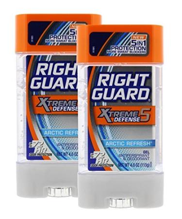 Right Guard Xtreme 4 Ounce Gel Defense 5 Arctic Refresh (118ml) (2 Pack)