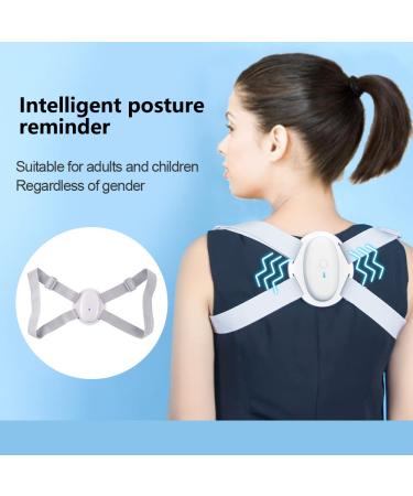 Smart Posture Corrector Upper Back Brace with Vibration Reminder | Posture Trainer for Women/Men/Kids | Prevent Humpback & Improve Posture | Gray - Buy Online on GoSupps.com