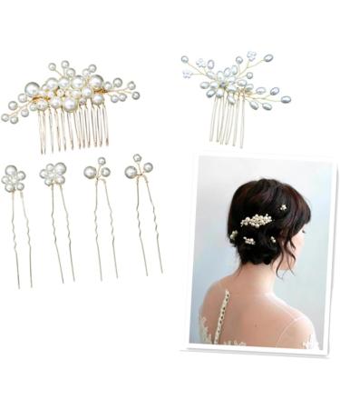 FRCOLOR Set of 6 Bridal Hair Comb Wedding Hair Accessories Wedding Headpiece Pearl Hair Clips Hair Pin Hair Clip Tiara Headpiece for the Bride Manual Set - Buy Online on GoSupps.com