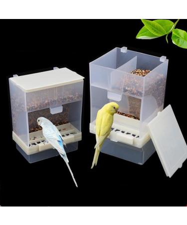 Vinnykud Automatic feed dispenser for birds parrots feeding station for budgerigars canaries nymphic finches parallel peony seeds pigeons food container 13 cm 24 cm