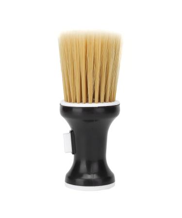 Soft Hair Neck Duster Brush Fine Nylon Hair Press for Talcum Powder Ergonomic Handle Portable for Salon Home and Travel with Dust Cleaning Function (Black)