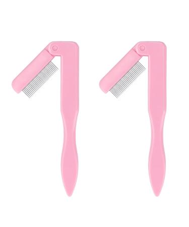 2PCS Folding Eyelash Comb, Eyebrow Comb Metal Teeth, Professional Tool for Define Lash & Brow (Baby Pink) - Buy Online on GoSupps.com
