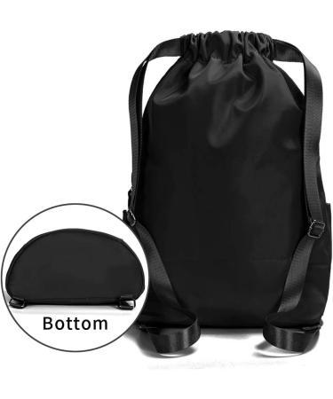 Waterproof Drawstring Gym Backpack Bag for Men & Women - Black Gym Sack Mini Travel Daypack - Buy Online on GoSupps.com