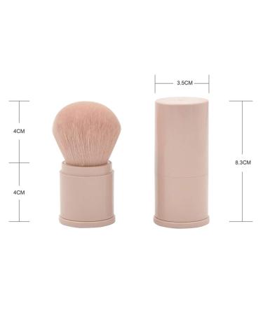 RN BEAUTY Retractable Powder Brush Set - Blush, Bronzer, Foundation, Face Blender | Professional Mineral Blending Kabuki Makeup Brushes with Cover - Leather Pink - Buy Online on GoSupps.com