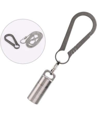 SW633 Micro Titanium Portable Pill Case Keychain | Waterproof Mini Pill Holder for Travel & Camping | Includes Titanium Clip & Stainless Steel Necklace - Buy Online on GoSupps.com