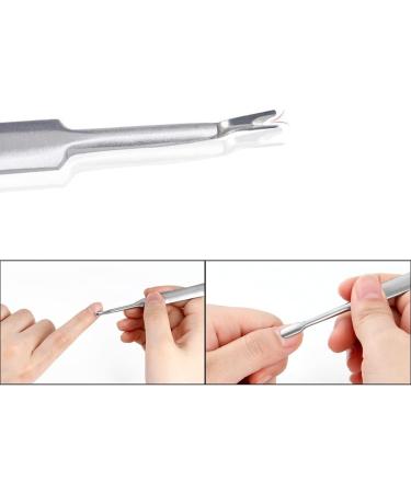 Stainless Steel Cuticle Cutter Pusher Remover Scissors Remover Hangnails Nail Cleaner Nail Manicure Tool - Buy Online on GoSupps.com